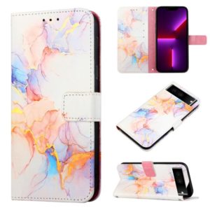 For Google Pixel 7 Pro 5G PT003 Marble Pattern Flip Leather Phone Case(Galaxy Marble White LS004) (OEM)