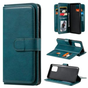 For Samsung Galaxy A91 / S10 Lite Multifunctional Magnetic Copper Buckle Horizontal Flip Solid Color Leather Case with 10 Card Slots & Wallet & Holder & Photo Frame(Dark Green) (OEM)