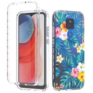 For Motorola Moto G Play (2021) 2 in 1 High Transparent Painted Shockproof PC + TPU Protective Case(Banana Leaf) (OEM)