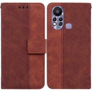 For Infinix Hot 11s X6812 Geometric Embossed Leather Phone Case(Brown) (OEM)