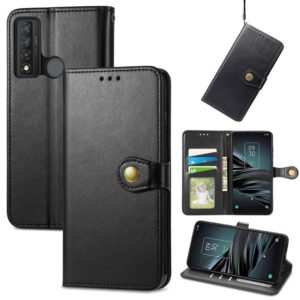 For TCL 20 XE Solid Color Leather Buckle Phone Case(Black) (OEM)