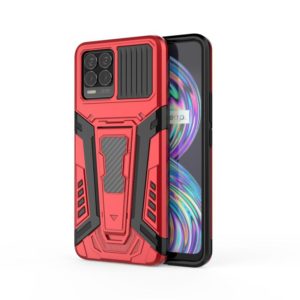 For OPPO Realme 8 War Chariot Series Armor All-inclusive Shockproof PC + TPU Protective Case with Invisible Holder(Red) (OEM)