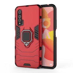 For Huawei Nova 6 Shockproof PC + TPU Protective Case with Magnetic Ring Holder(Red) (OEM)