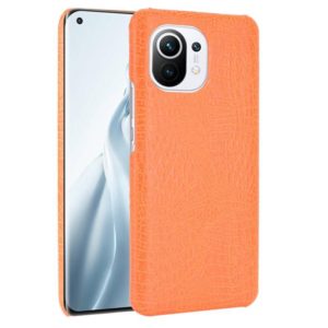 For Xiaomi Mi 11 Shockproof Crocodile Texture PC + PU Case(Orange) (OEM)