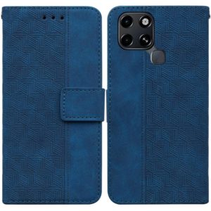 For Infinix Smart 6 Geometric Embossed Leather Phone Case(Blue) (OEM)