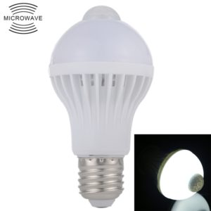 E27 5W 12 LEDs SMD 5730 300LM Infrared Motion Sensor LED Light Bulb, Sensor Distance: 4-6m, AC 220V(White Light) (OEM)