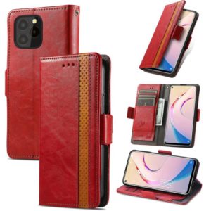 For Oukitel C21 Pro CaseNeo Business Splicing Dual Magnetic Buckle Horizontal Flip PU Leather Case with Holder & Card Slots & Wallet(Red) (OEM)