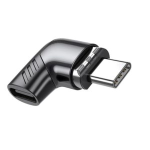 X20 100W PD USB-C / Type-C Female to USB-C / Type-C Elbow Magnetic Charging Adapter(Black) (OEM)