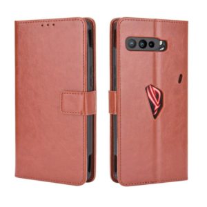 For Asus ROG Phone 3 ZS661KS Retro Crazy Horse Texture Horizontal Flip Leather Case , with Holder & Card Slots & Photo Frame(Brown) (OEM)