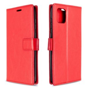 For Galaxy A81 Crazy Horse Texture Horizontal Flip Leather Case with Holder & Card Slots & Wallet & Photo Frame(red) (OEM)