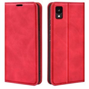 For TCL 30Z Retro-skin Magnetic Suction Leather Phone Case(Red) (OEM)