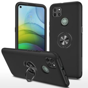 For Motorola Moto G9 Power PC + TPU Shockproof Magnetic Protective Case with Invisible Ring Holder(Black) (OEM)