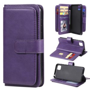 For Huawei Y5P / 9S Multifunctional Magnetic Copper Buckle Horizontal Flip Solid Color Leather Case with 10 Card Slots & Wallet & Holder & Photo Frame(Purple) (OEM)