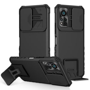 For Infinix Hot 11S NFC Stereoscopic Holder Sliding Camshield Phone Case(Black) (OEM)