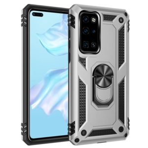 For Huawei P40 Shockproof TPU + PC Protective Case with 360 Degree Rotating Holder(Silver) (OEM)