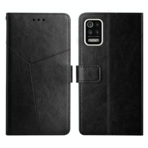 For LG K42 Y Stitching Horizontal Flip Leather Phone Case(Black) (OEM)