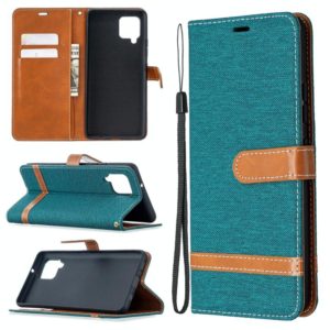 For Samsung Galaxy A42 5G Color Matching Denim Texture Horizontal Flip Leather Case with Holder & Card Slots & Wallet & Lanyard(Green) (OEM)