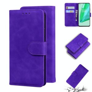 For OnePlus 9 Pro Skin Feel Pure Color Flip Leather Phone Case(Purple) (OEM)