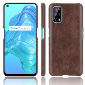 For OPPO Realme V5 5G Shockproof Litchi Texture PC + PU Case(Brown) (OEM)