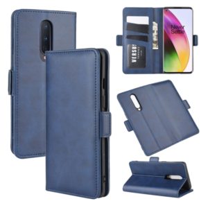 For OnePlus 8 Dual-side Magnetic Buckle Horizontal Flip Leather Case with Holder & Card Slots & Wallet(Dark Blue) (OEM)
