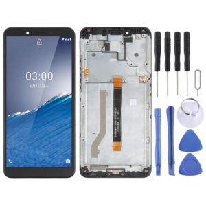 LCD Screen and Digitizer Full Assembly with Frame for Nokia C3(Black) (OEM)
