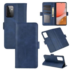 For Samsung Galaxy A72 5G / 4G Dual-side Magnetic Buckle Horizontal Flip Leather Case with Holder & Card Slots & Wallet(Dark Blue) (OEM)