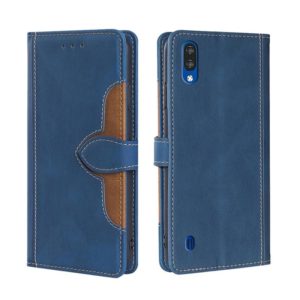 For ZTE Blabe A5 2020 Skin Feel Straw Hat Magnetic Buckle Leather Phone Case(Blue) (OEM)