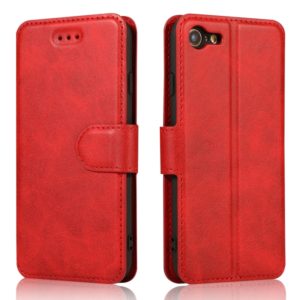 For iPhone 7 / 8 Calf Texture Magnetic Buckle Horizontal Flip Leather Case with Holder & Card Slots & Wallet & Photo Frame(Red) (OEM)