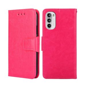 For Motorola Moto G52 4G/G82 5G Crystal Texture Leather Phone Case(Rose Red) (OEM)