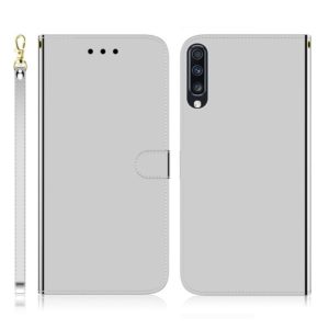 For Galaxy A70 Imitated Mirror Surface Horizontal Flip Leather Case with Holder & Card Slots & Wallet & Lanyard(Silver) (OEM)