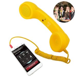 3.5mm Plug Mic Retro Telephone Anti-radiation Cell Phone Handset Receiver(Yellow) (OEM)