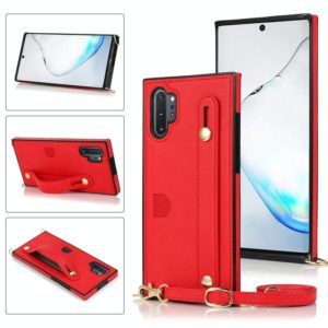 For Samsung Galaxy Note 10 Pro Wrist Strap PU+TPU Shockproof Protective Case with Crossbody Lanyard & Holder & Card Slot(Red) (OEM)