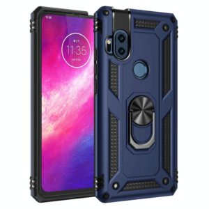 For Motorola One Hyper Shockproof TPU + PC Protective Case with 360 Degree Rotating Holder(Blue) (OEM)