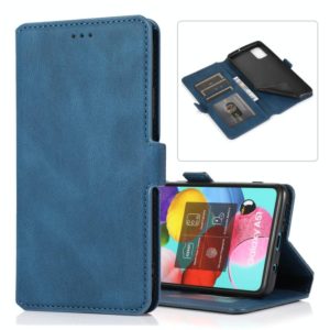 For Samsung Galaxy A51 Retro Magnetic Closing Clasp Horizontal Flip Leather Case with Holder & Card Slots & Photo Frame & Wallet(Navy Blue) (OEM)