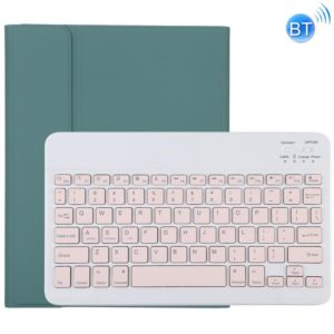 TG11B Detachable Bluetooth Pink Keyboard + Microfiber Leather Tablet Case for iPad Pro 11 inch (2020), with Pen Slot & Holder (Dark Green) (OEM)