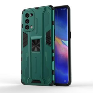 For OPPO Reno5 Pro 5G Supersonic PC + TPU Shock-proof Protective Case with Holder(Green) (OEM)