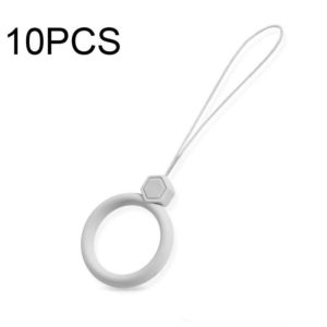 10 PCS Silicone Ring Mobile Phone Lanyard Water Bottle Anti-fall Pendant(White) (OEM)