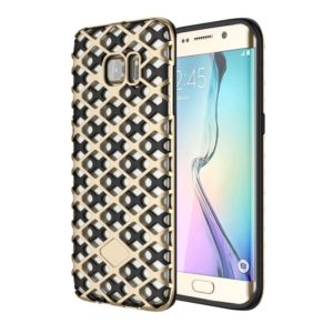 URBAN KNIGHT for Galaxy S6 Edge / G925 City Pioneer Stlyle Grid Texture PC + TPU Protective Case(Gold) (OEM)