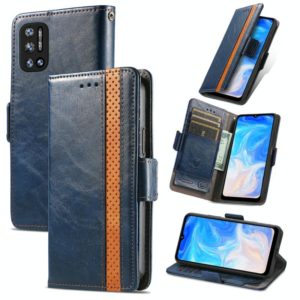 For Doogee N40 Pro CaseNeo Splicing Dual Magnetic Buckle Leather Case with Holder & Card Slots & Wallet(Blue) (OEM)