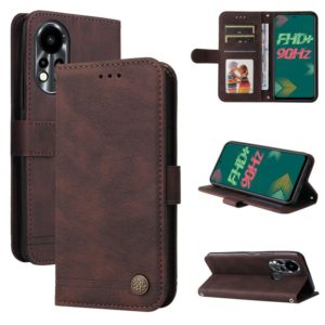For Infinix Hot 11s Skin Feel Life Tree Metal Button Leather Phone Case(Brown) (OEM)