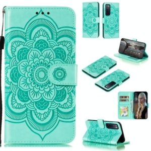 For Huawei nova 7 Mandala Embossing Pattern Horizontal Flip PU Leather Case with Holder & Card Slots & Walle & Lanyard(Green) (OEM)