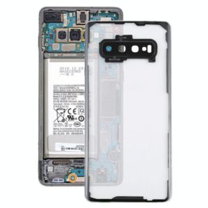 For Samsung Galaxy S10+ SM-G9750 G975F Transparent Battery Back Cover with Camera Lens Cover (Transparent) (OEM)