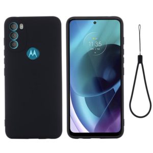 For Motorola Moto G71 5G Pure Color Liquid Silicone Shockproof Full Coverage Phone Case(Black) (OEM)