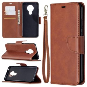 For Nokia 5.3 Retro Lambskin Texture Pure Color Horizontal Flip PU Leather Case with Holder & Card Slots & Wallet & Lanyard(Brown) (OEM)