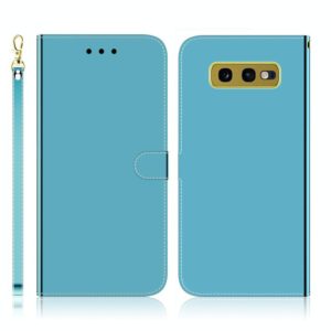 For Galaxy S10e Imitated Mirror Surface Horizontal Flip Leather Case with Holder & Card Slots & Wallet & Lanyard(Blue) (OEM)