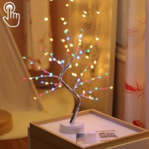 LED Plum Blossom Tree Copper Wire Table Lamp Creative Decoration Touch Control Night Light (Colorful Light) (OEM)