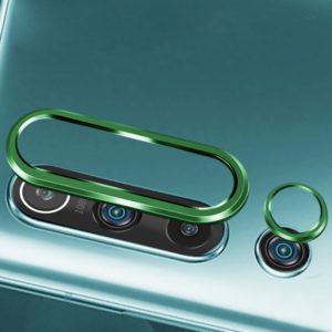 For Xiaomi Mi 10 0.3mm 9D 9H Rear Camera Lens Tempered Glass Film + Lens Ring Frame (Green) (OEM)