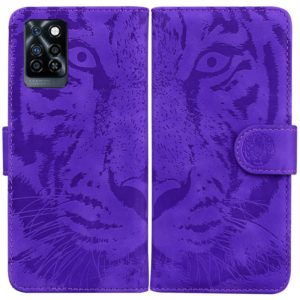 For Infinix Note 10 Pro X695 Tiger Embossing Pattern Horizontal Flip Leather Phone Case(Purple) (OEM)