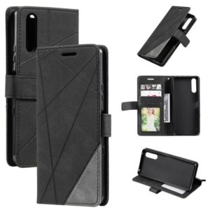 For Sony Xperia 5 III Skin Feel Splicing Leather Phone Case(Black) (OEM)