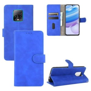 For Xiaomi Redmi 10X & 10X Pro 5G Solid Color Skin Feel Magnetic Buckle Horizontal Flip Calf Texture PU Leather Case with Holder & Card Slots & Wallet(Blue) (OEM)